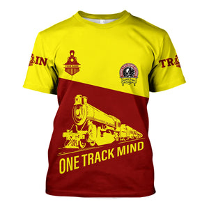 Railspirit Personalized Denver and Rio Grande Western Railroad T Shirt One Track Mind Milwaukee Road Unisex Train Shirt Gift Idea For Train Lover