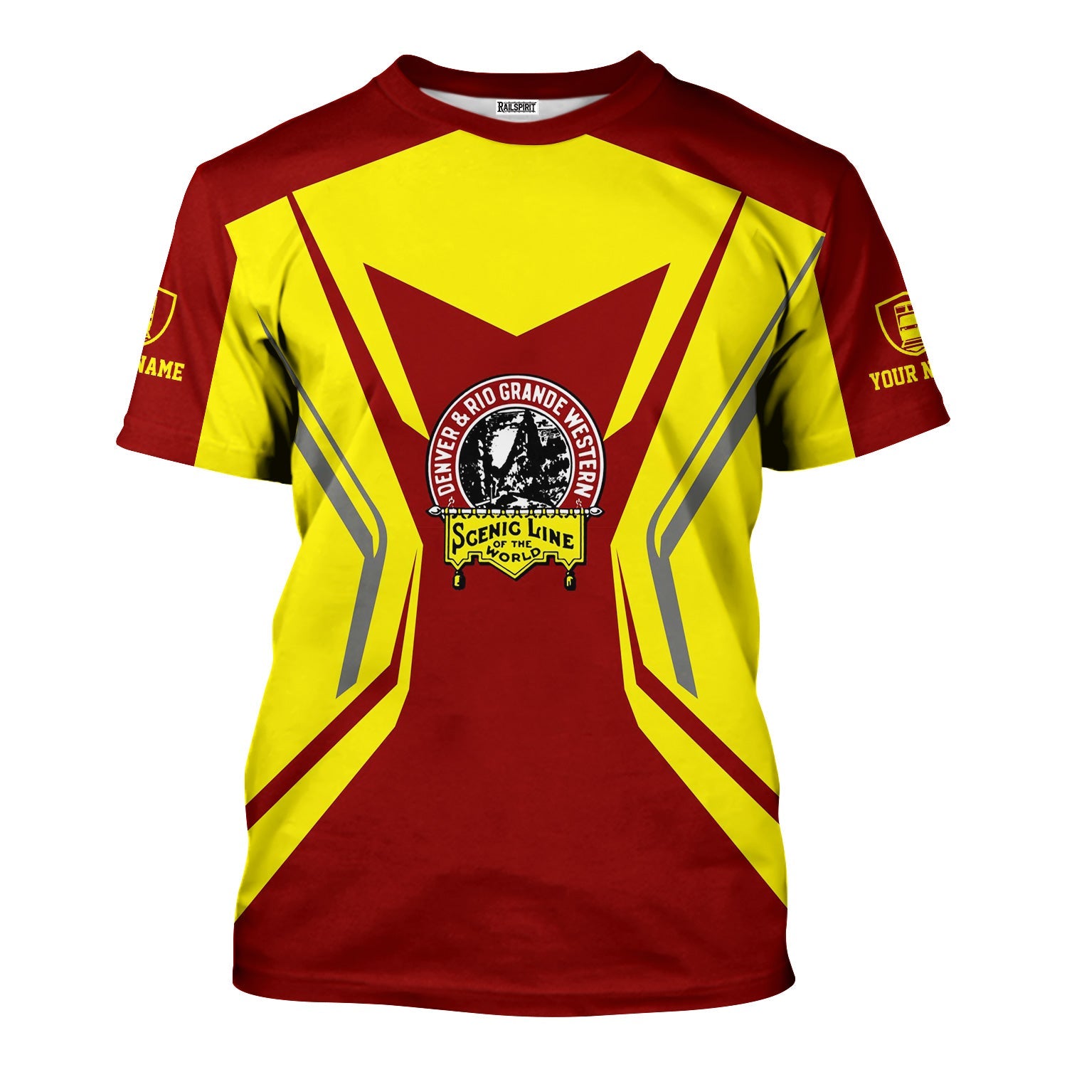 Railspirit Personalized Denver and Rio Grande Western Railroad T-Shirt Unique Style with Custom Job Train Shirt