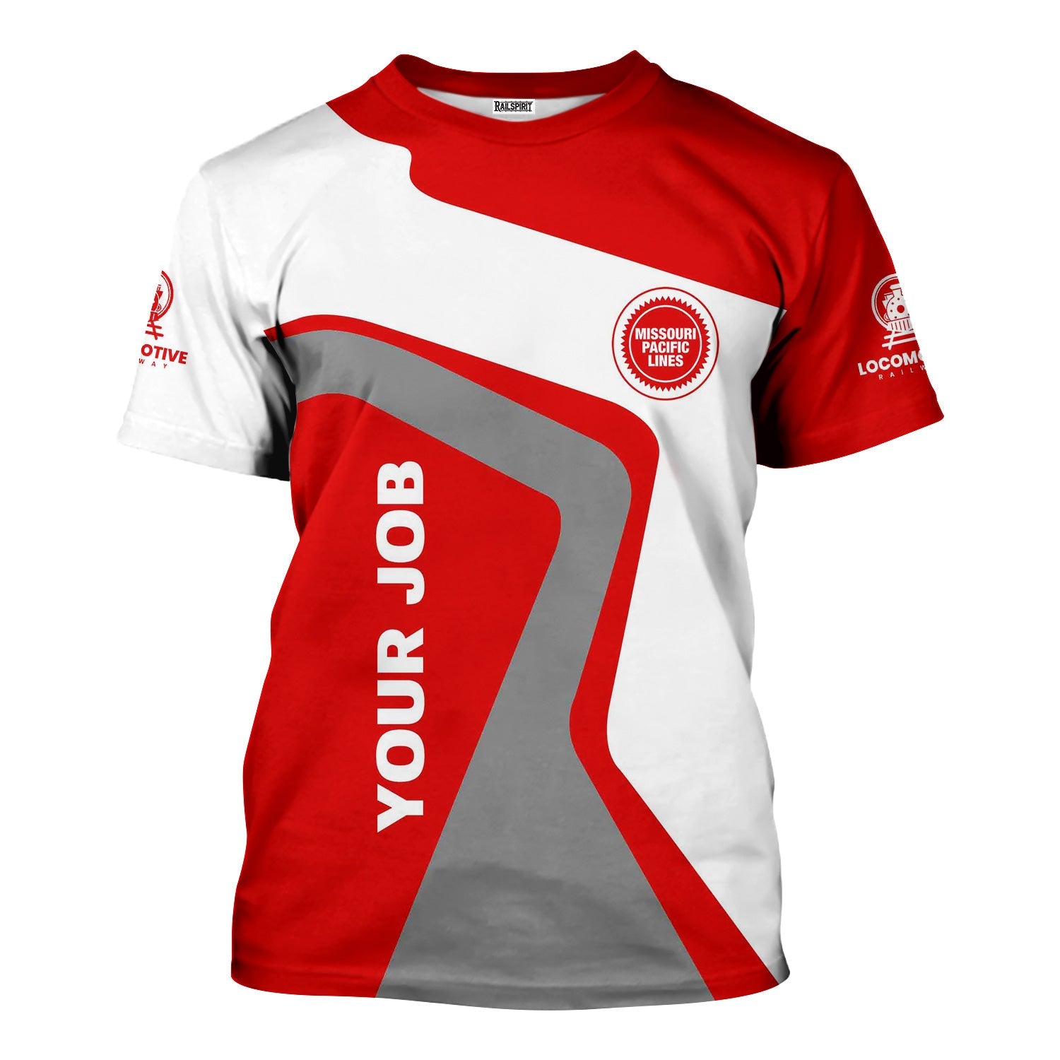 Railspirit Personalized Missouri Pacific Railroad T-Shirt Unique Design with Custom Job Position Train Shirt