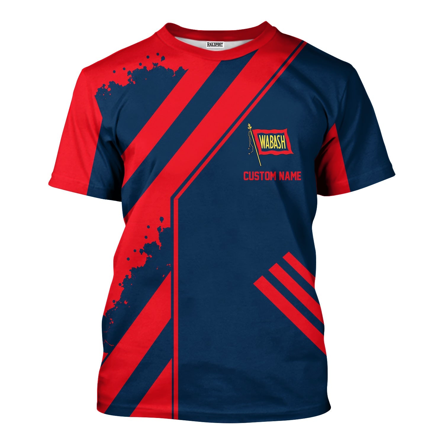 Railspirit Personalized Wabash Railroad T-Shirt Locomotive Design Train Shirt for Train Enthusiast