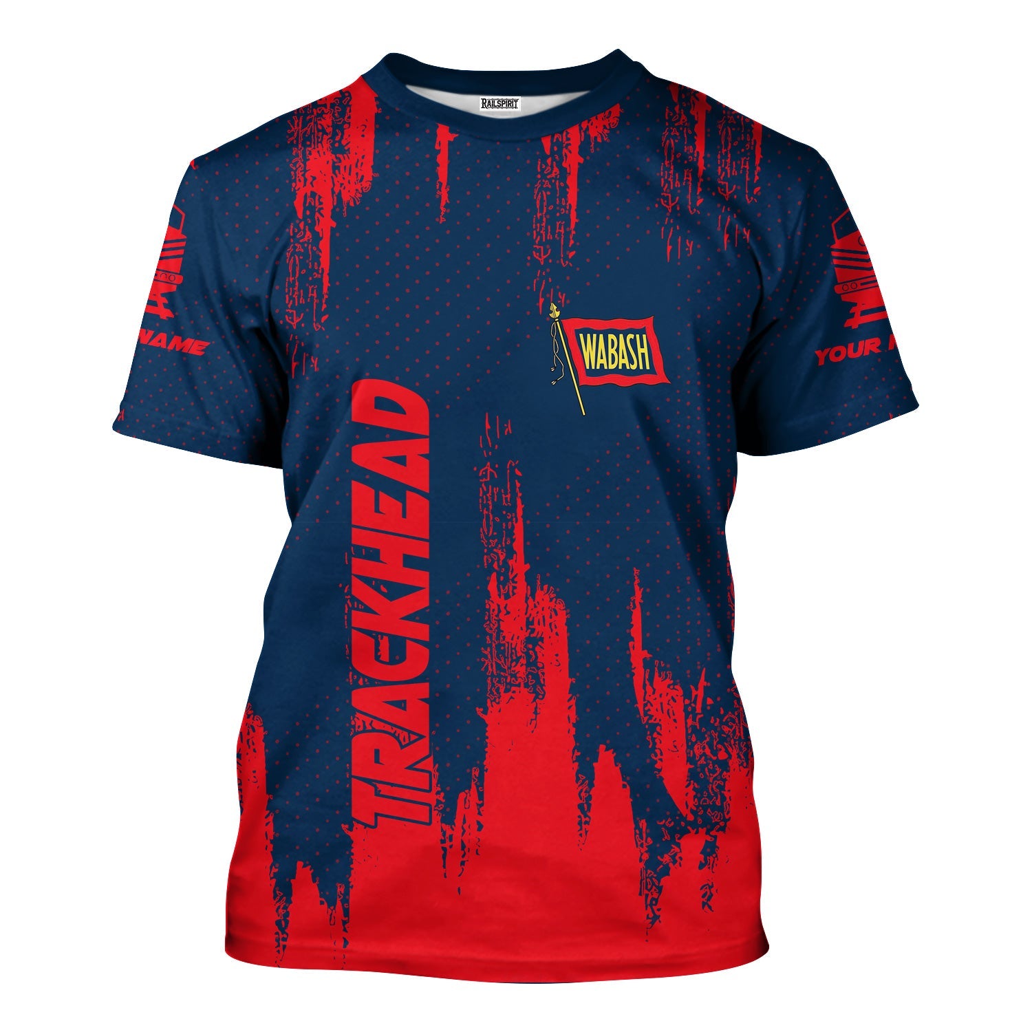 Railspirit Personalized Wabash Railroad T-Shirt Paint Impact Design Train Shirt for Trackhead