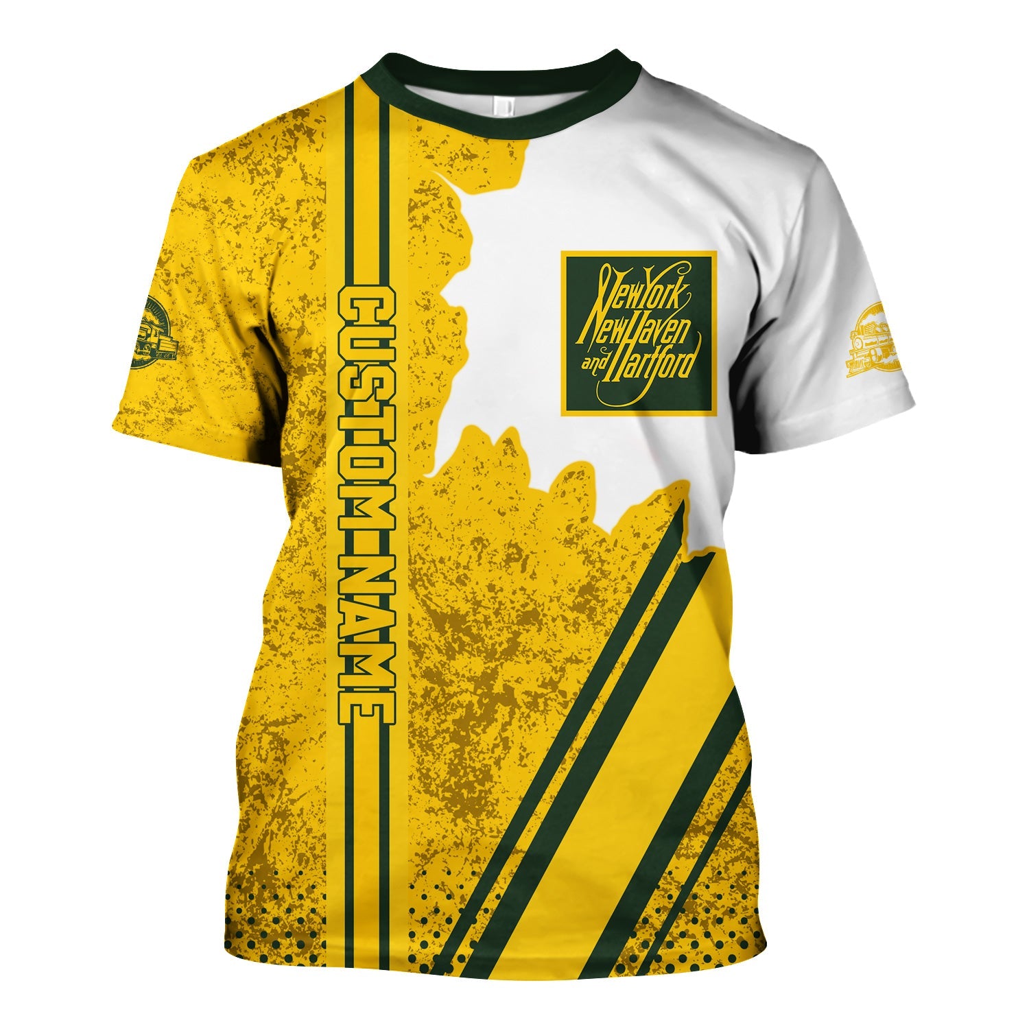 Railspirit Personalized New York, New Haven and Hartford Railroad T-Shirt New Haven Railroad All Over Printed Unisex Shirt