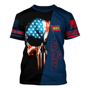 Railspirit Personalized Wabash Railroad T-Shirt Train Skull American Flag Shirt All Over Print