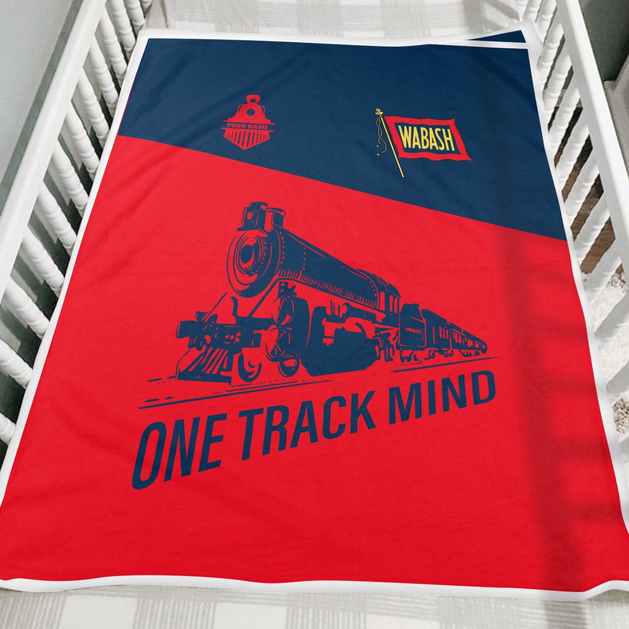 Railspirit Personalized Wabash Railroad Blanket One Track Mind Train Blanket Gift Idea For Train Lover