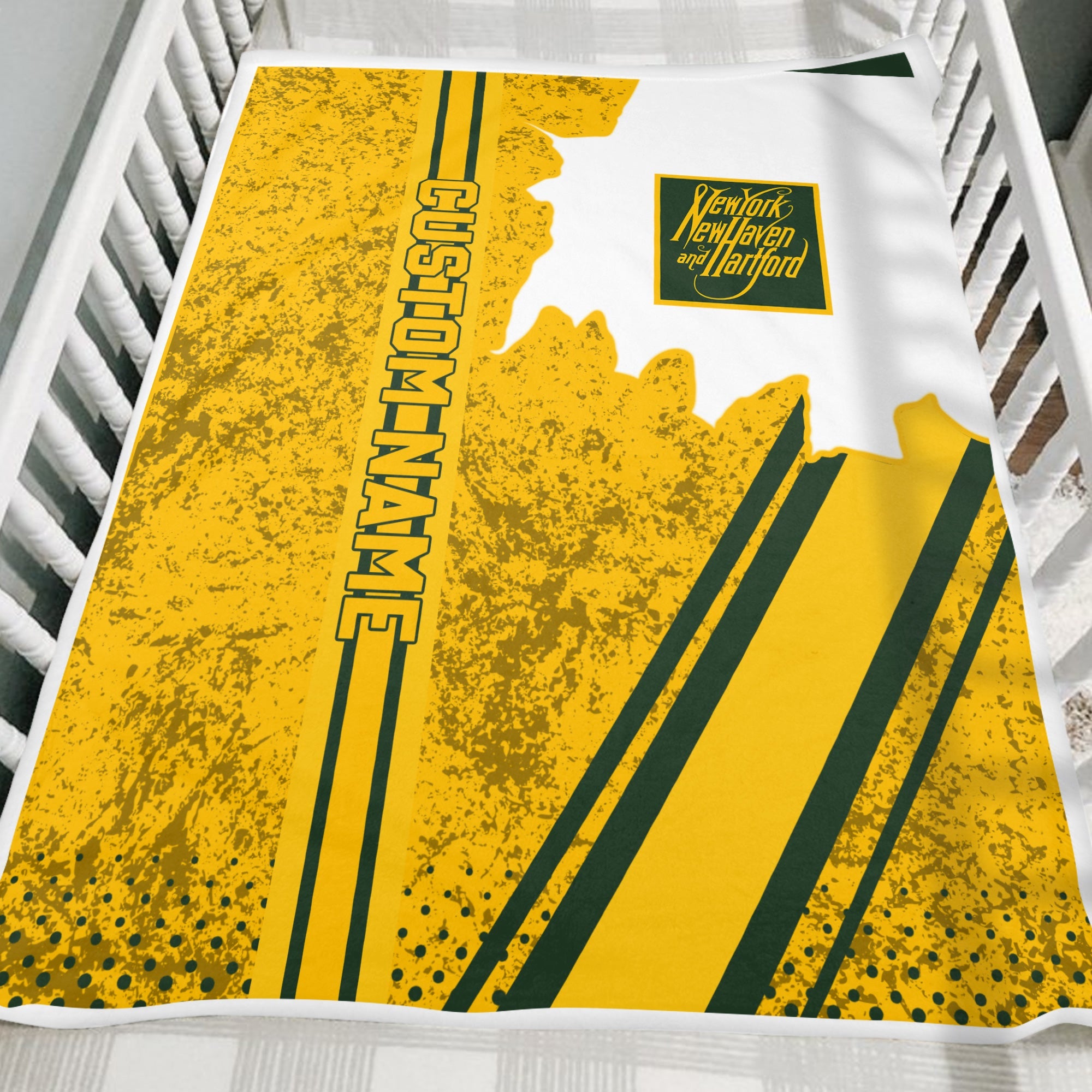 Railspirit Personalized New York, New Haven and Hartford Railroad Blanket Vintage New Haven Railroad All Over Printed Blanket