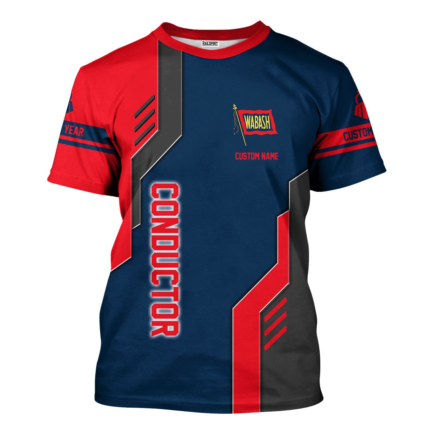 Railspirit Personalized Wabash Railroad T-Shirt Unique Railway Style with Custom Job Train Shirt