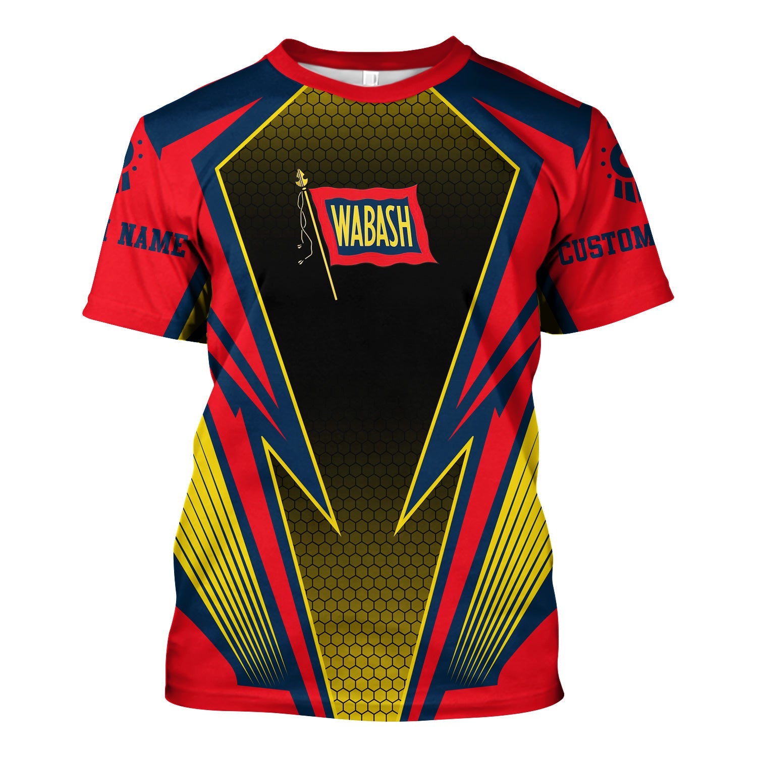 Railspirit Personalized Wabash Railroad T-Shirt Lightning Graphic Style Shirt Gift Idea For Train Lover