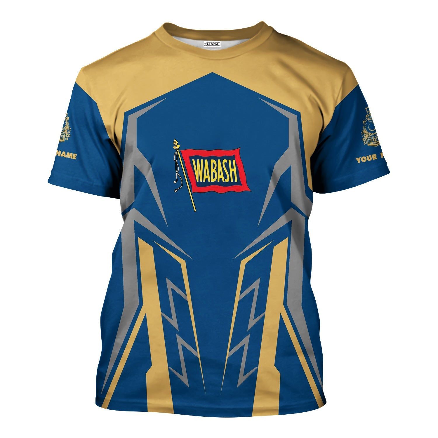 Railspirit Personalized Wabash Railroad T-Shirt Futuristic Design with Custom Job Train Shirt