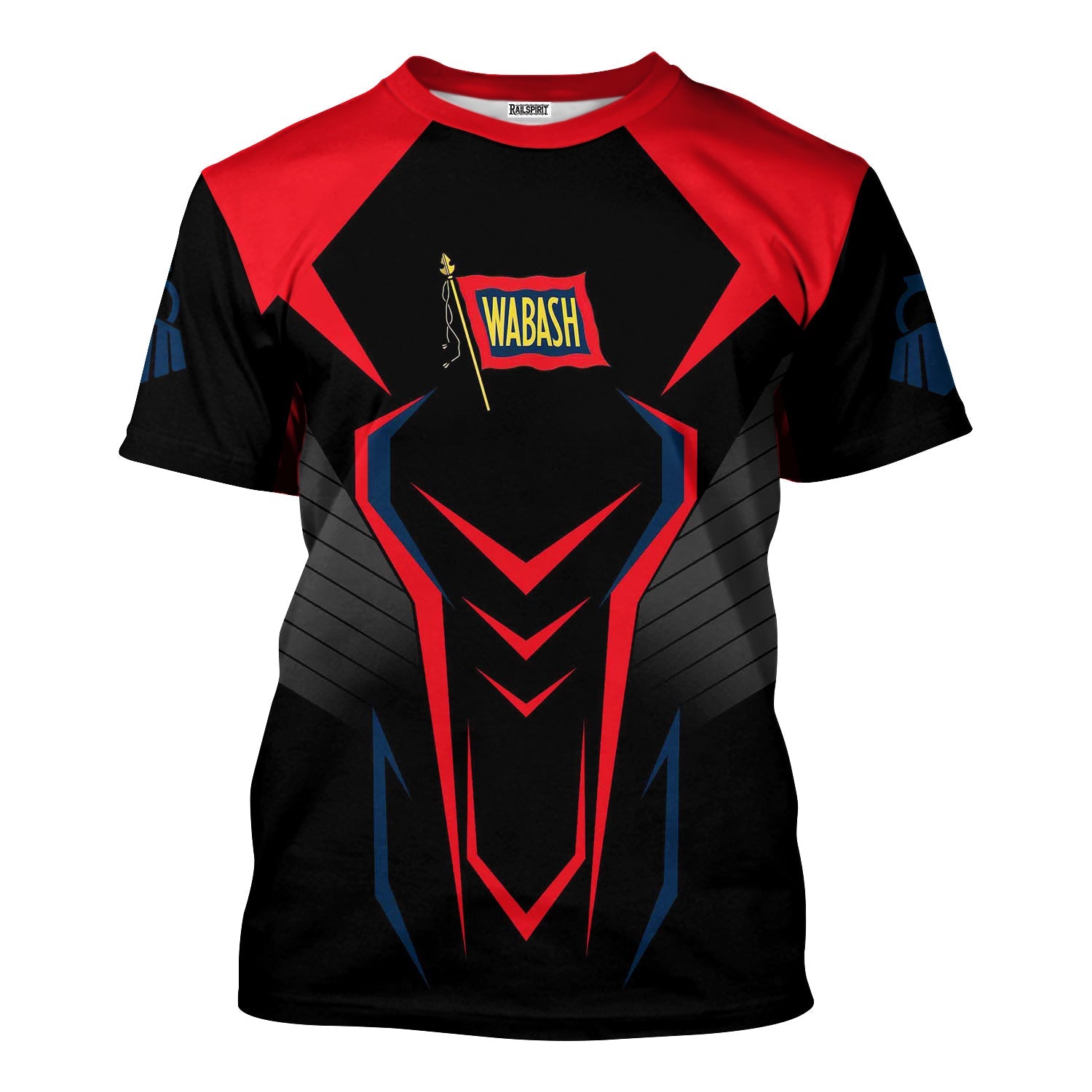 Railspirit Personalized Wabash Railroad T-Shirt Dynamic Design Style Perfect Shirt for Train Enthusiasts