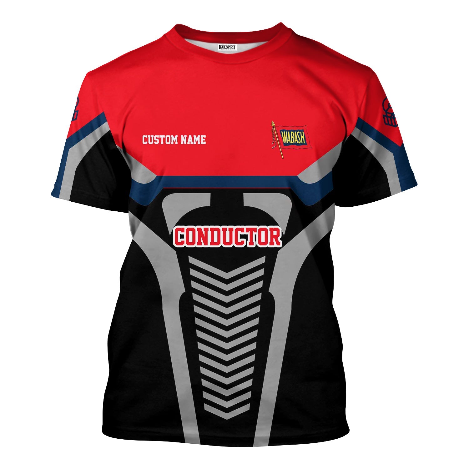 Railspirit Personalized Wabash Railroad T-Shirt Track-Inspired with Custom Job Position Train Shirt