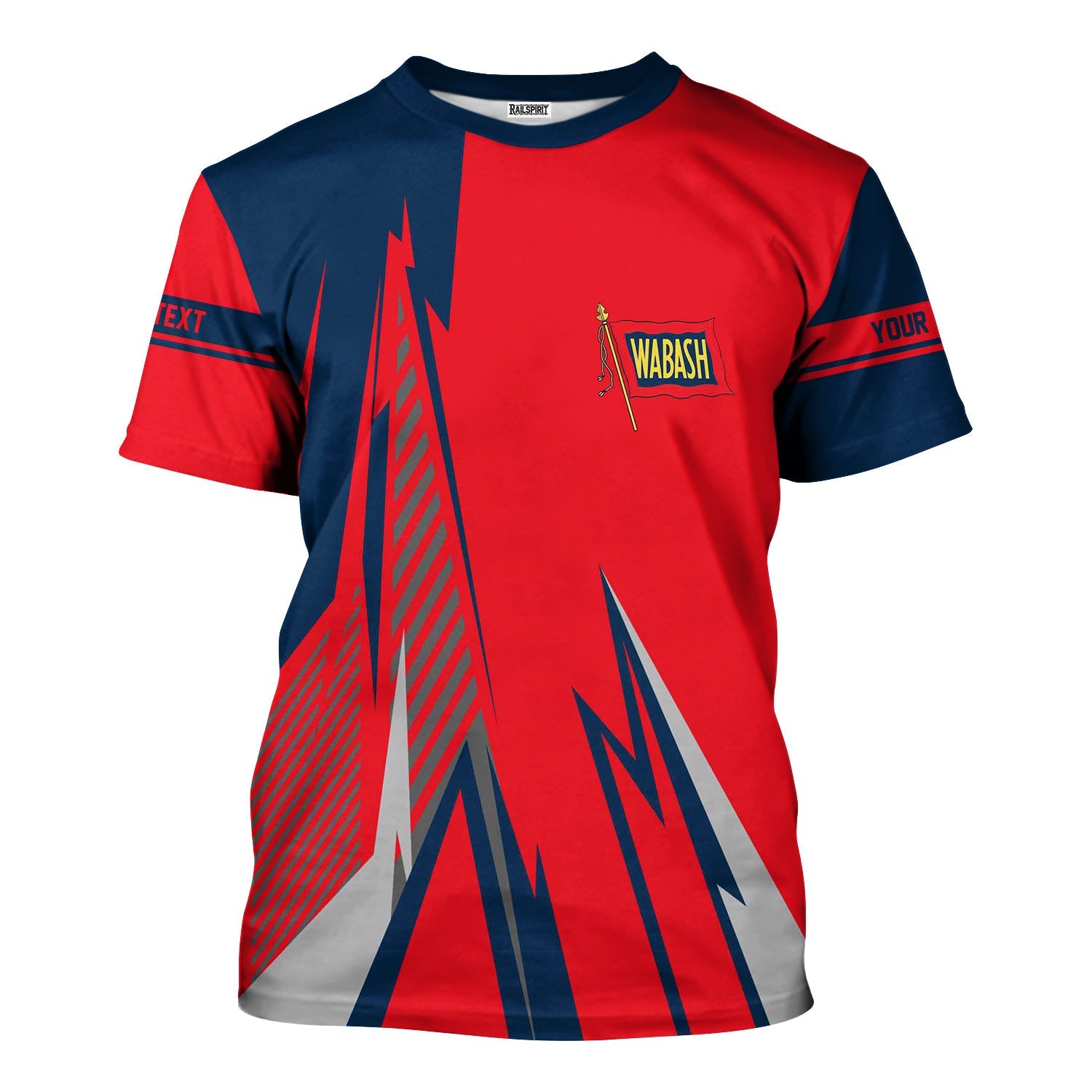 Railspirit Personalized Wabash Railroad T-Shirt Lightning-Inspired Railway Style Shirt For Train Lovers