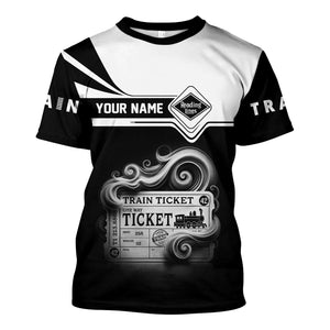 Railspirit Personalized Reading Railroad T Shirt Train Ticket American Locomotive Printed Train