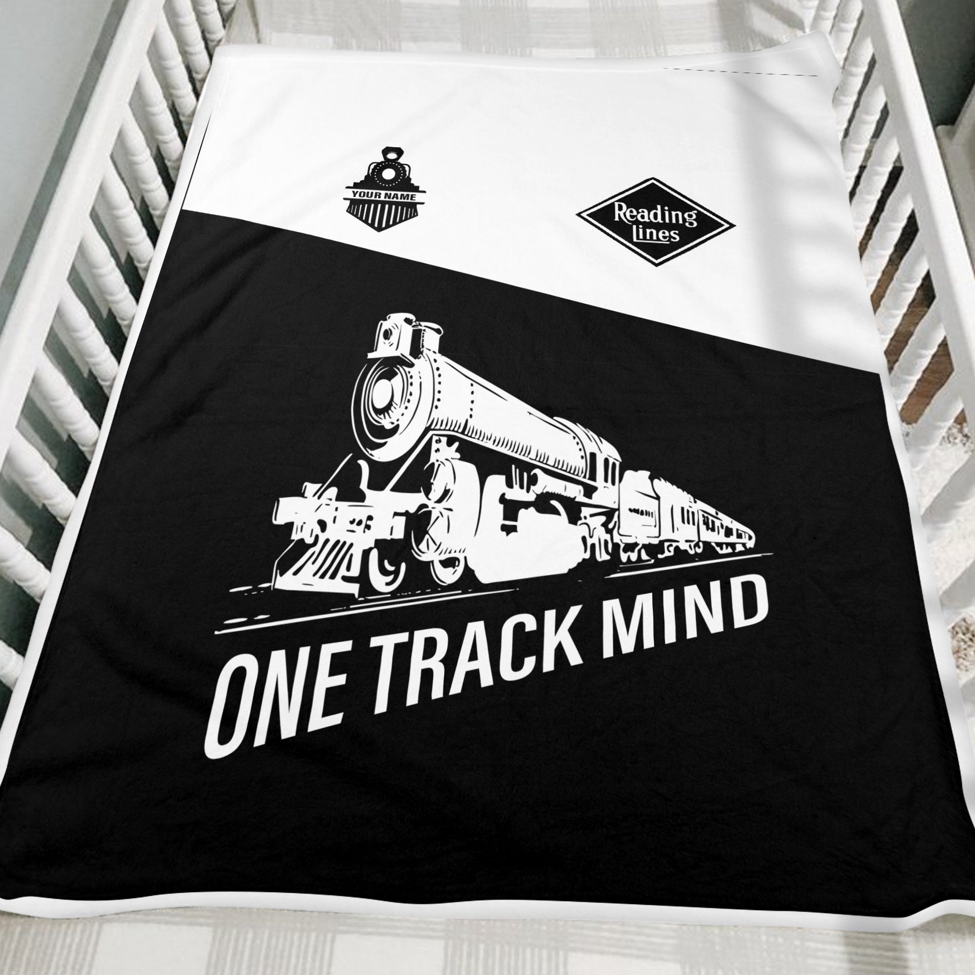 Railspirit Personalized Reading Railroad Blanket One Track Mind Train Blanket Gift Idea For Train Lover