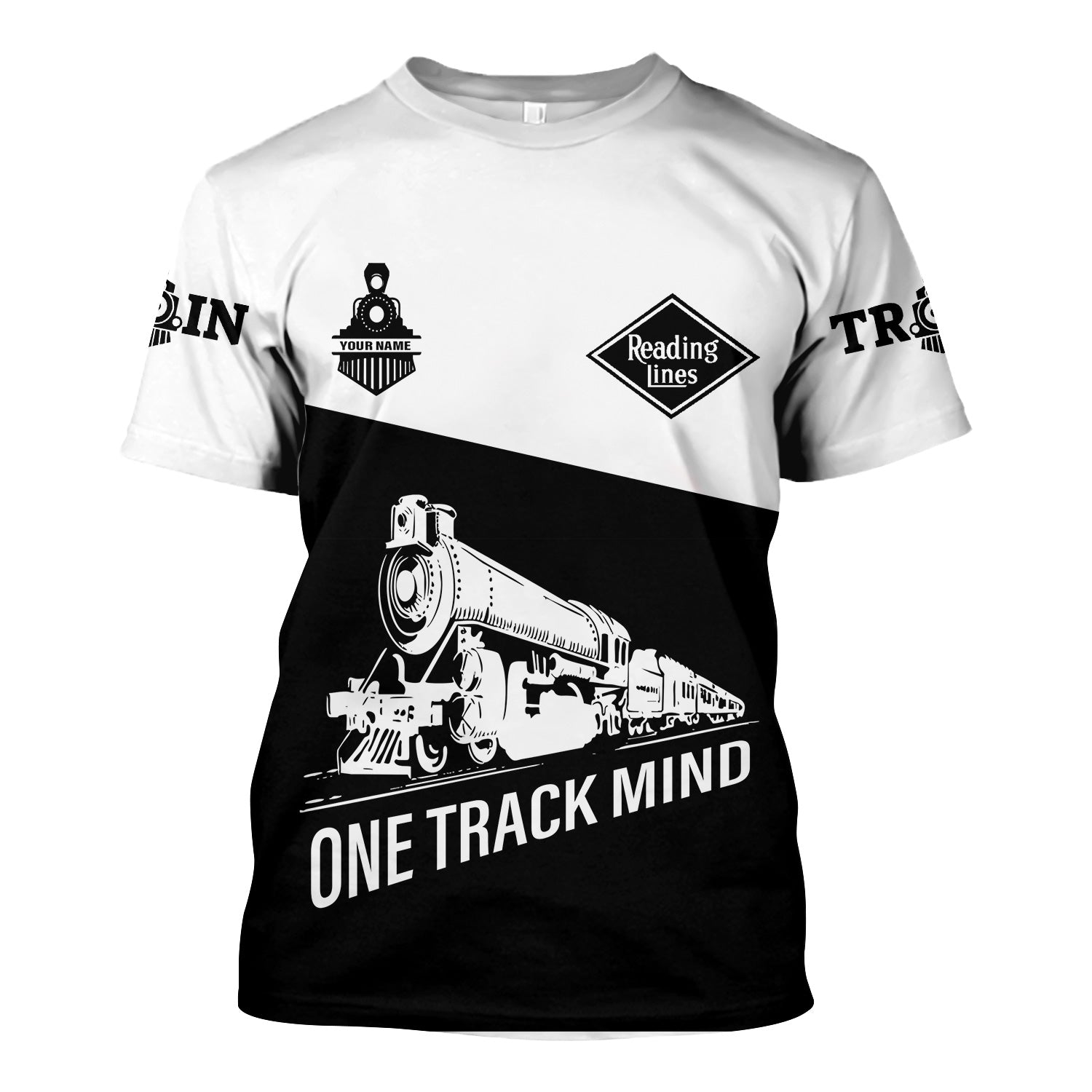 Railspirit Personalized Reading Railroad T Shirt One Track Mind Unisex Train Shirt Gift Idea For Train Lover