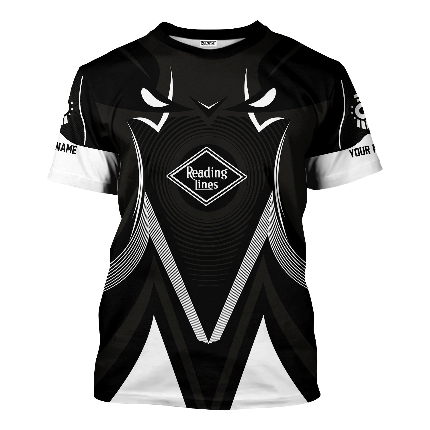 Railspirit Personalized Reading Railroad T-Shirt Vibrant Graphic Pattern Shirt For Train Enthusiasts