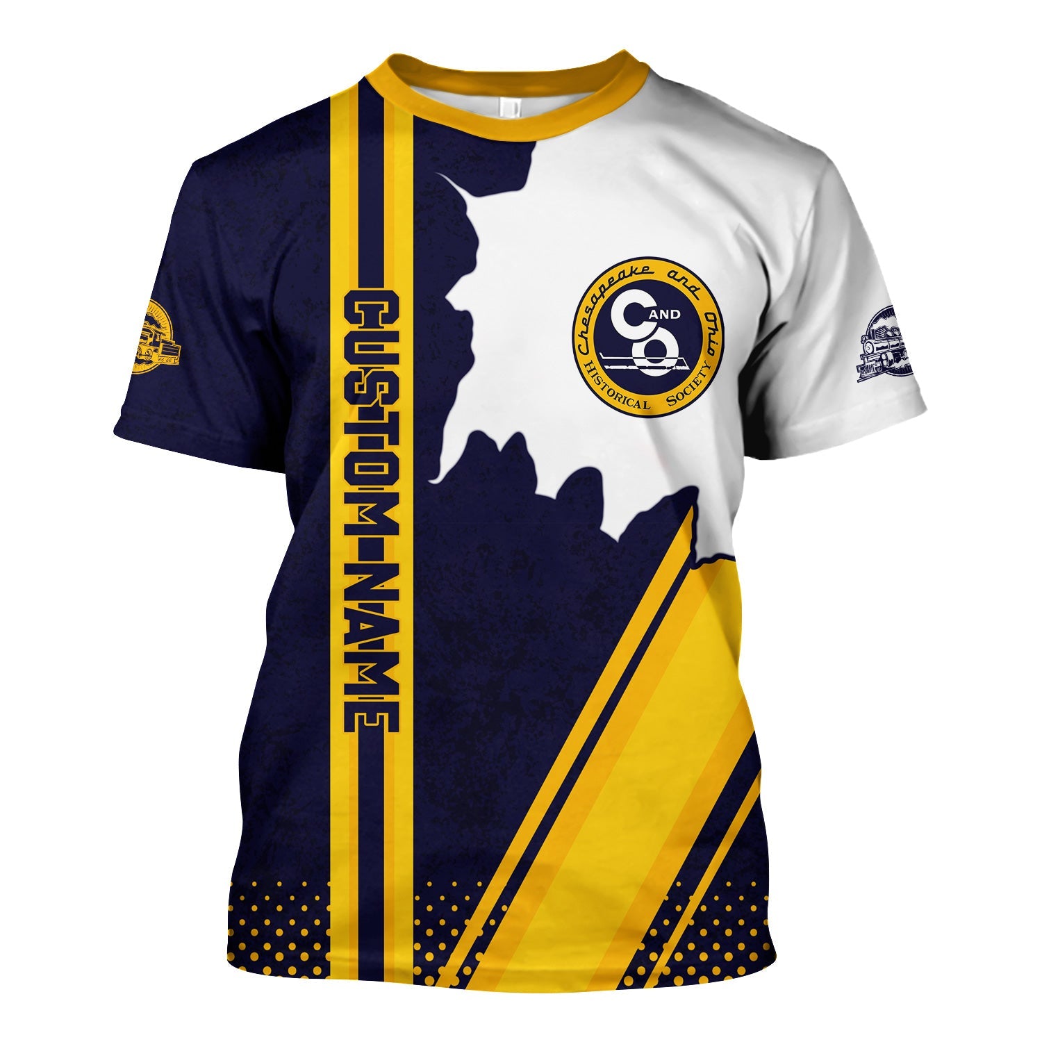 Railspirit Personalized Chesapeake and Ohio Railway T-Shirt C&O All Over Printed Unisex Shirt