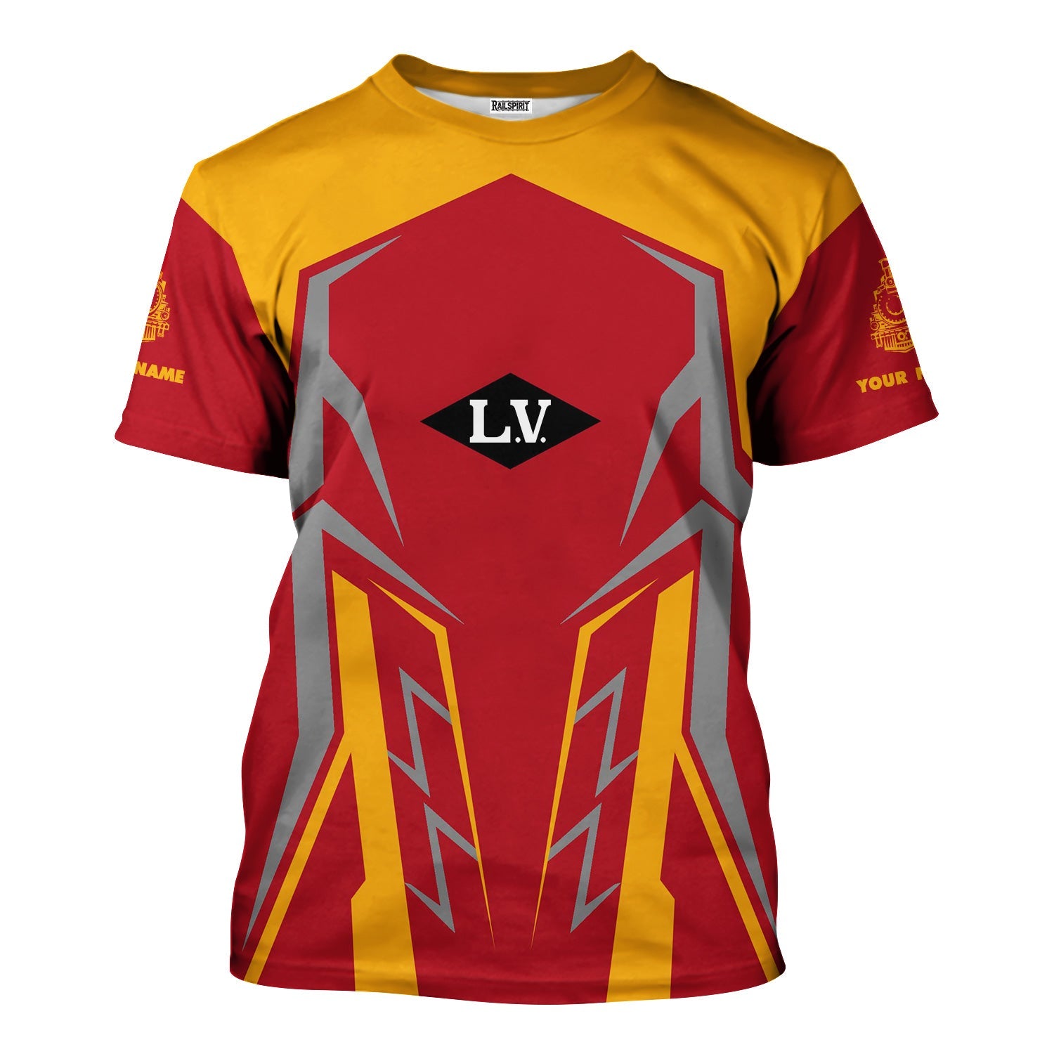 Railspirit Personalized Lehigh Valley Railroad T-Shirt Futuristic Design with Custom Job Train Shirt