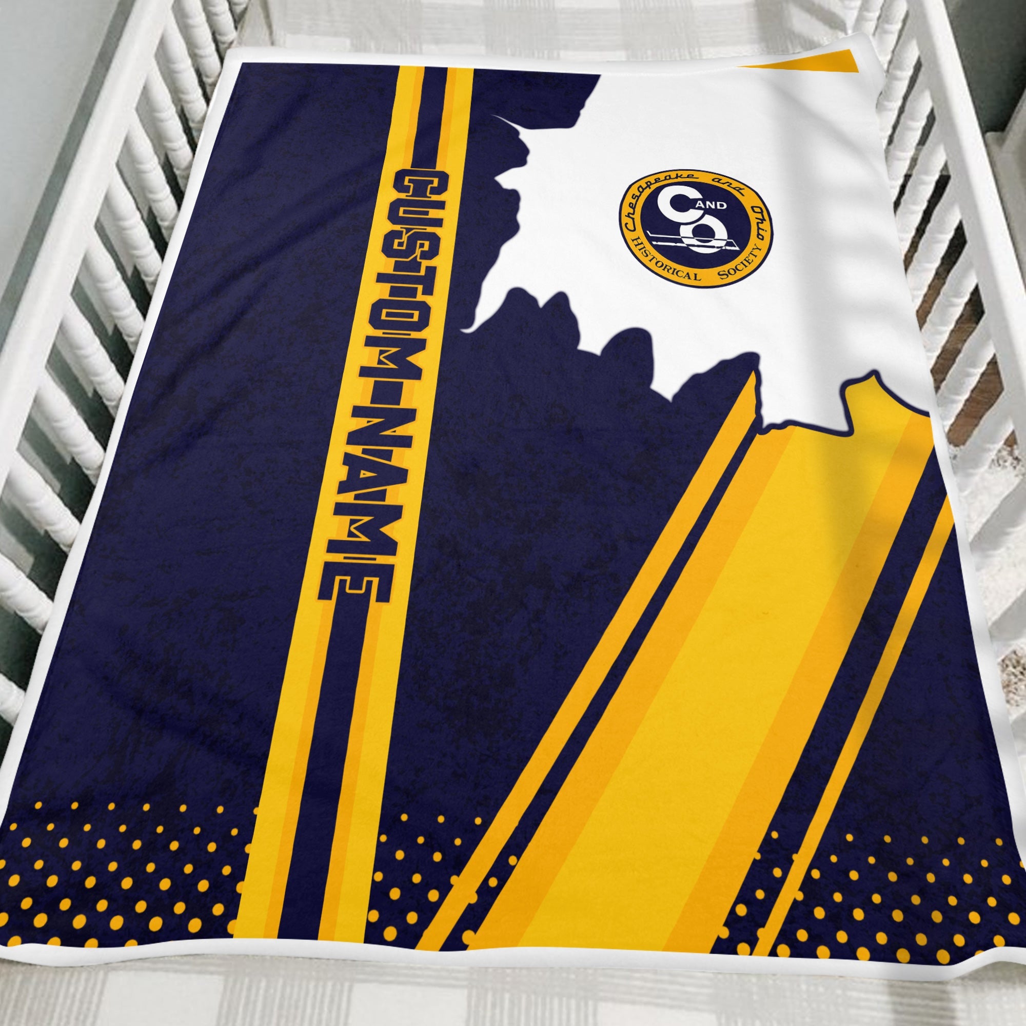 Railspirit Personalized Chesapeake and Ohio Railway Blanket Vintage C&O All Over Printed Blanket