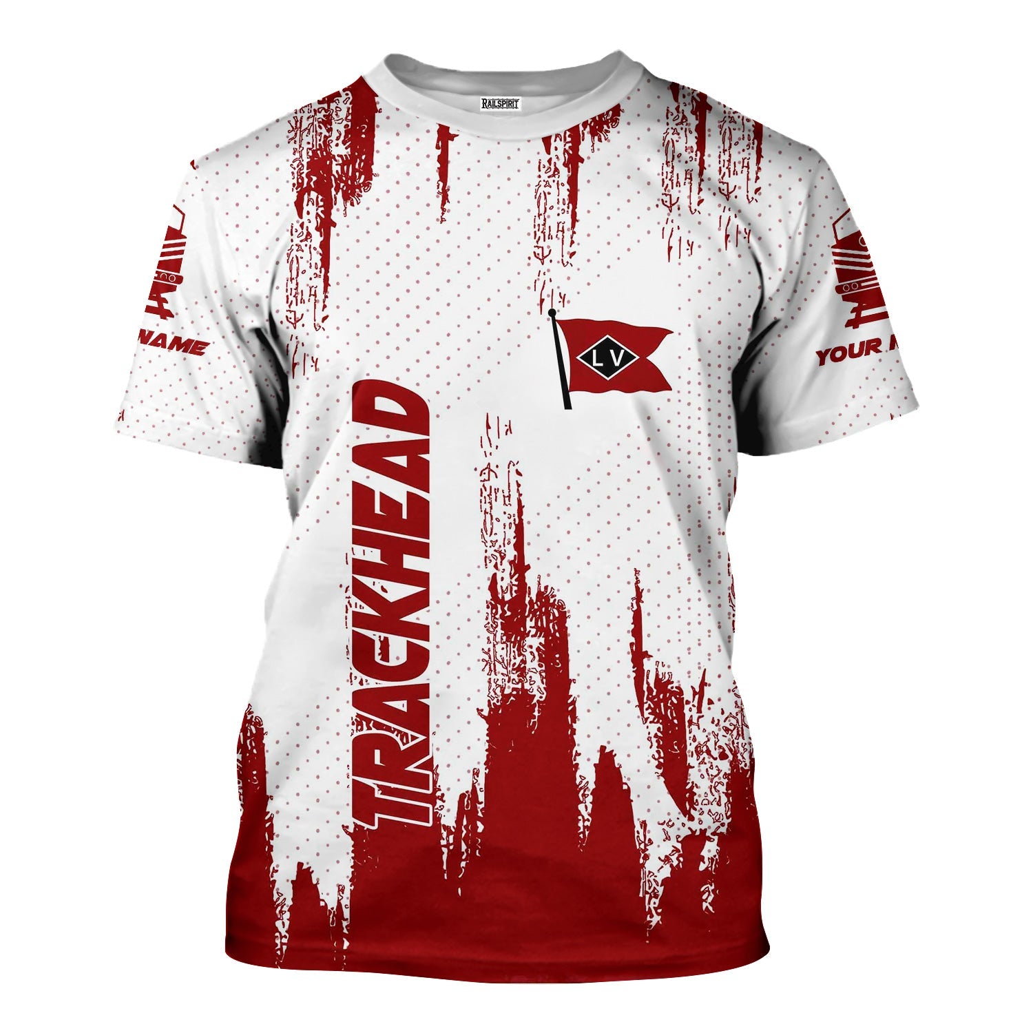 Railspirit Personalized Lehigh Valley Railroad T-Shirt Paint Impact Design Train Shirt for Trackhead