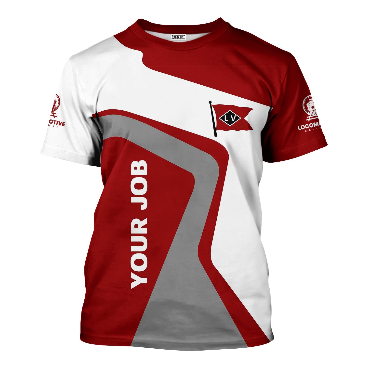 Railspirit Personalized Lehigh Valley Railroad T-Shirt Unique Design with Custom Job Position Train Shirt