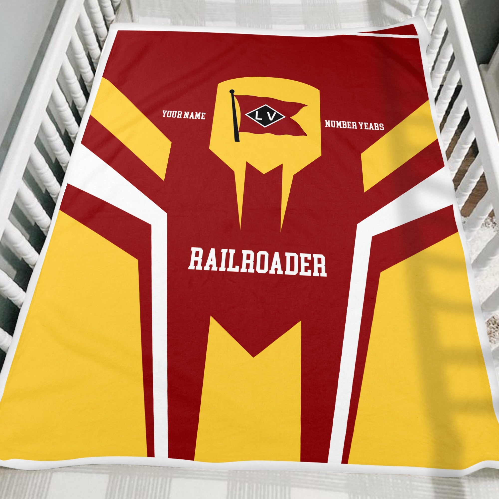 Railspirit Personalized Lehigh Valley Railroad Blanket Custom Year Railroader Gift Idea For Train Lover