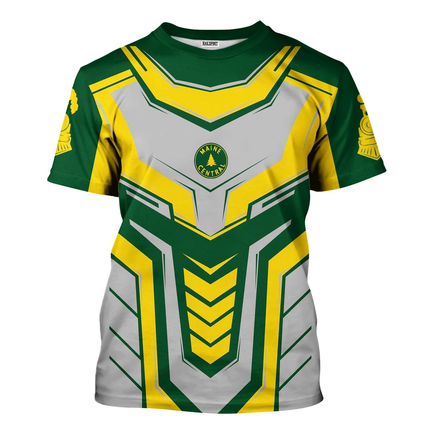 Railspirit Personalized Maine Central Railroad T-Shirt Armor-Inspired Design Train Shirt All Over Print