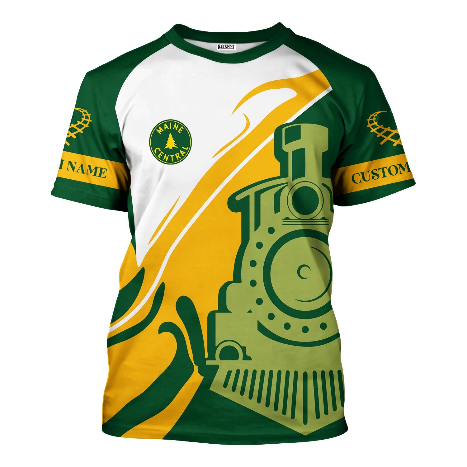 Railspirit Personalized Maine Central Railroad T-Shirt Flame-Inspired Style Shirt Gift Idea For Train Lovers