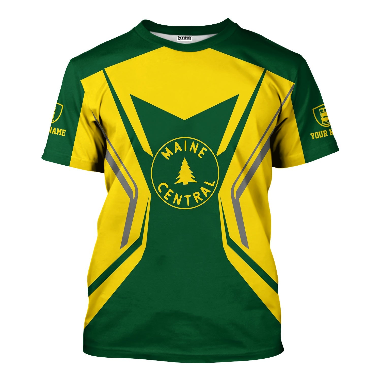 Railspirit Personalized Maine Central Railroad T-Shirt Unique Style with Custom Job Train Shirt