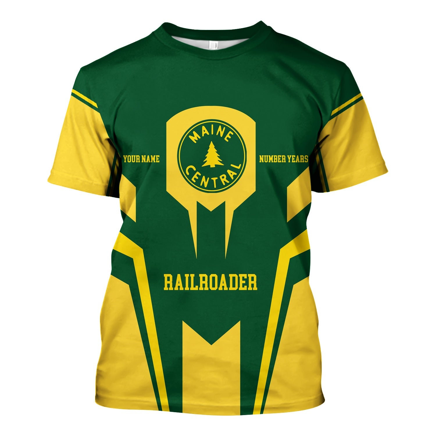 Railspirit Personalized Maine Central Railroad T-Shirt Custom Year Railroader Shirt Gift Idea For Train Lover