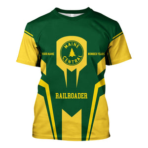 Railspirit Personalized Maine Central Railroad T-Shirt Custom Year Railroader Shirt Gift Idea For Train Lover