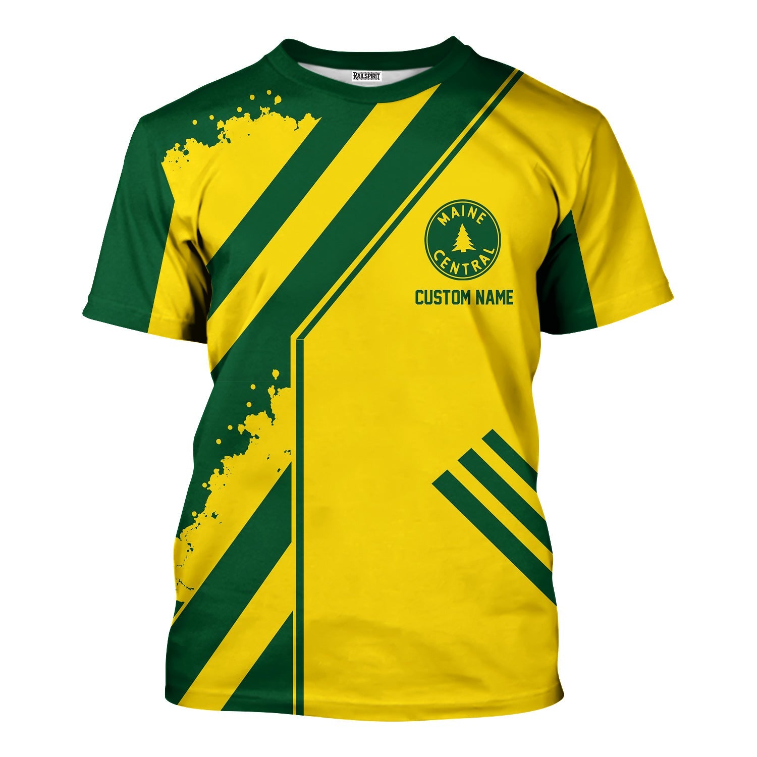 Railspirit Personalized Maine Central Railroad T-Shirt Locomotive Design Train Shirt for Train Enthusiast