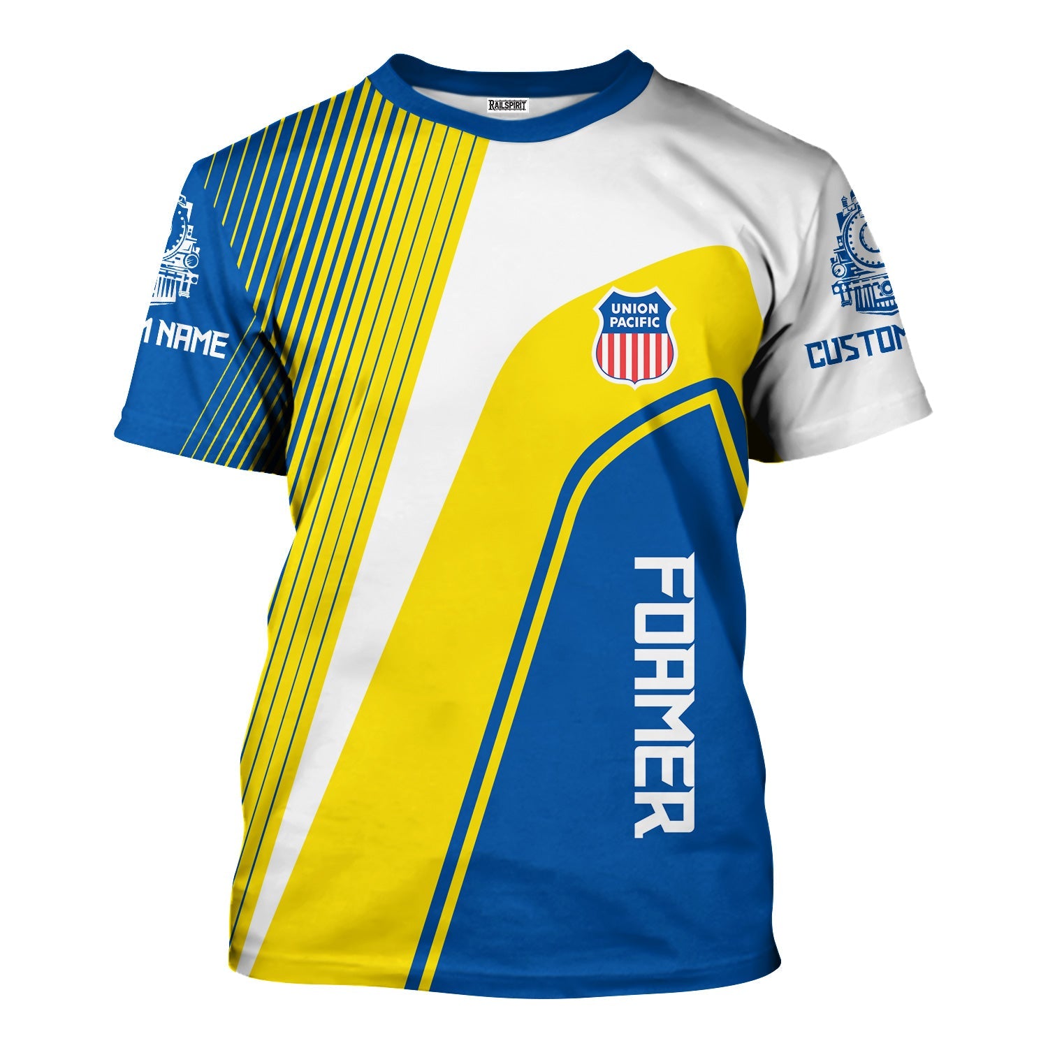 Railspirit Personalized Union Pacific Railroad T-Shirt Vibrant Striking Style Big Boy Shirt For Rail Enthusiasts