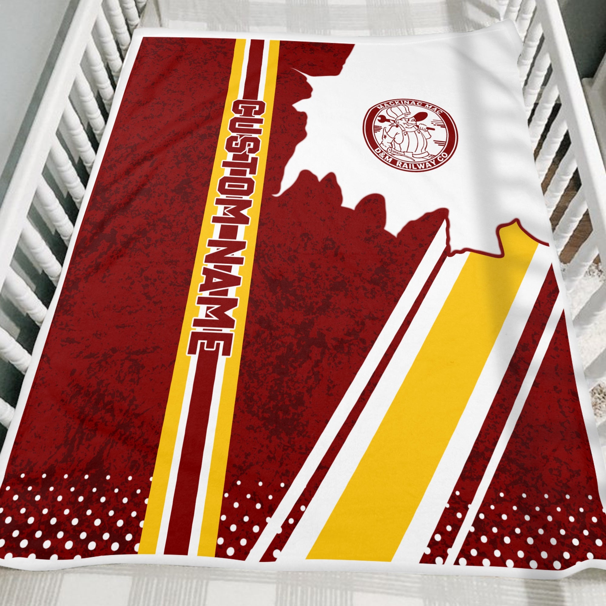 Railspirit Personalized Detroit & Mackinac Railroad Blanket Vintage All Over Printed Blanket