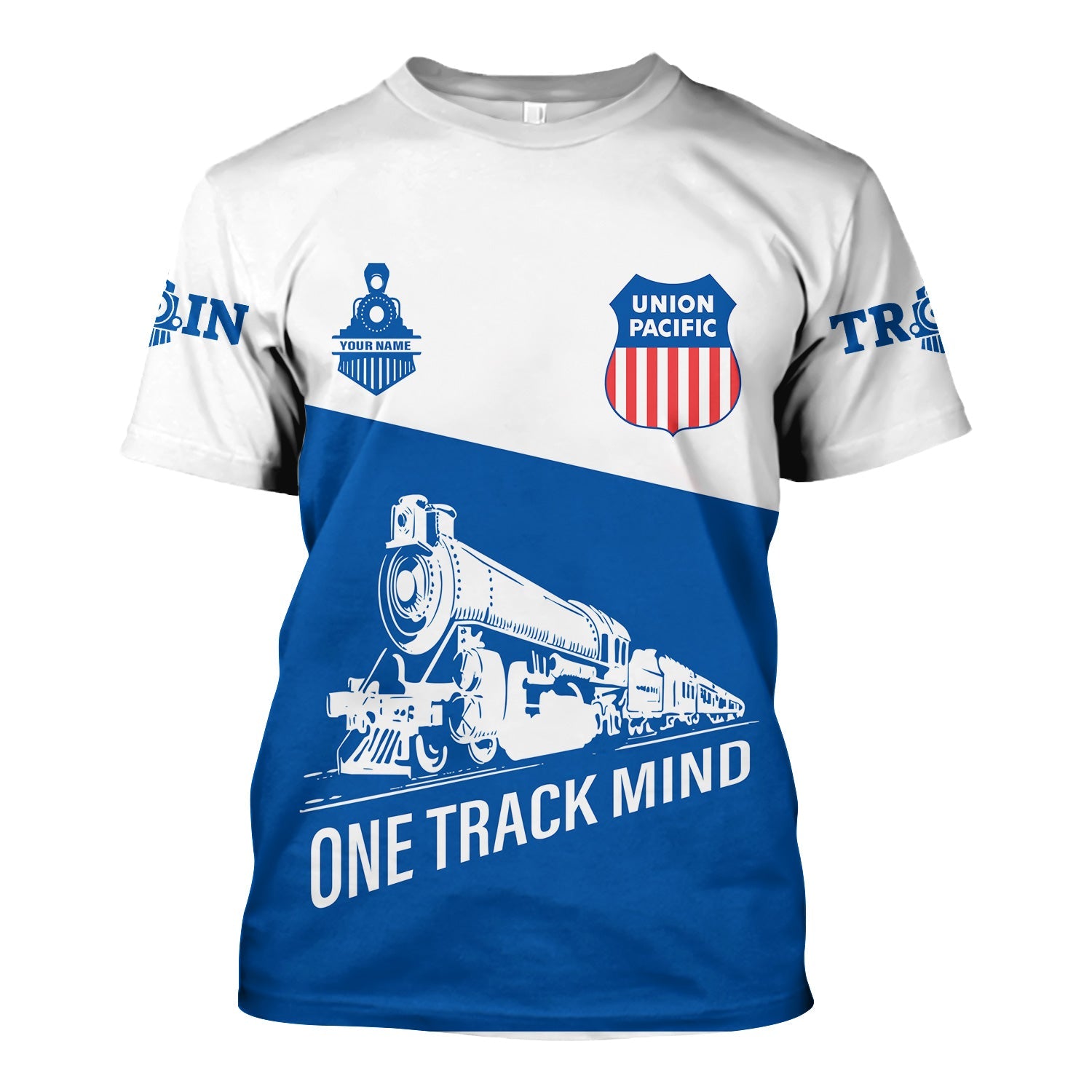 Railspirit Personalized Union Pacific Railroad T Shirt One Track Mind Unisex Train Shirt Gift Idea For Train Lover