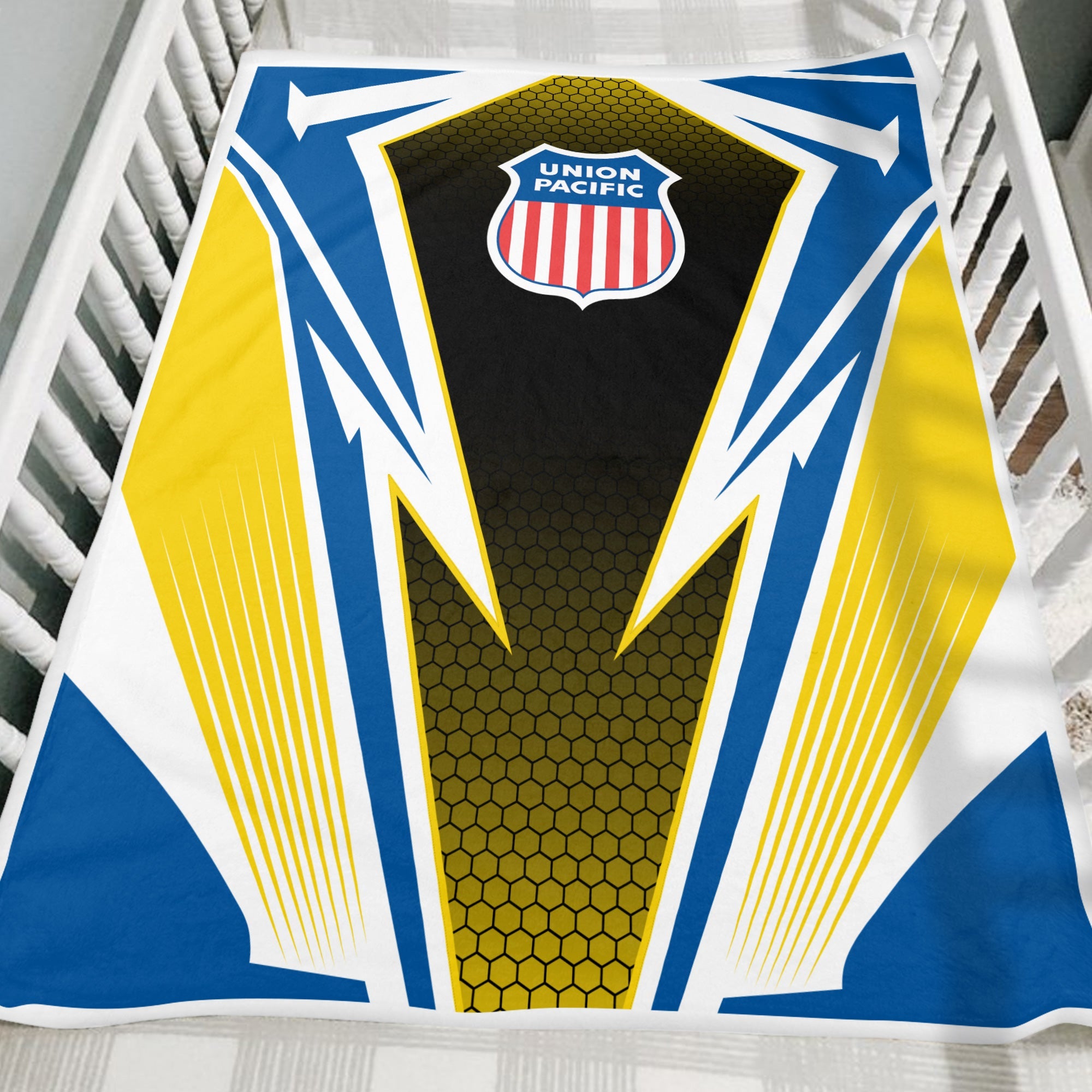 Railspirit Union Pacific Railroad Blanket Lightning Graphic Style Big Boy Blanket Gift Idea For Train Lover