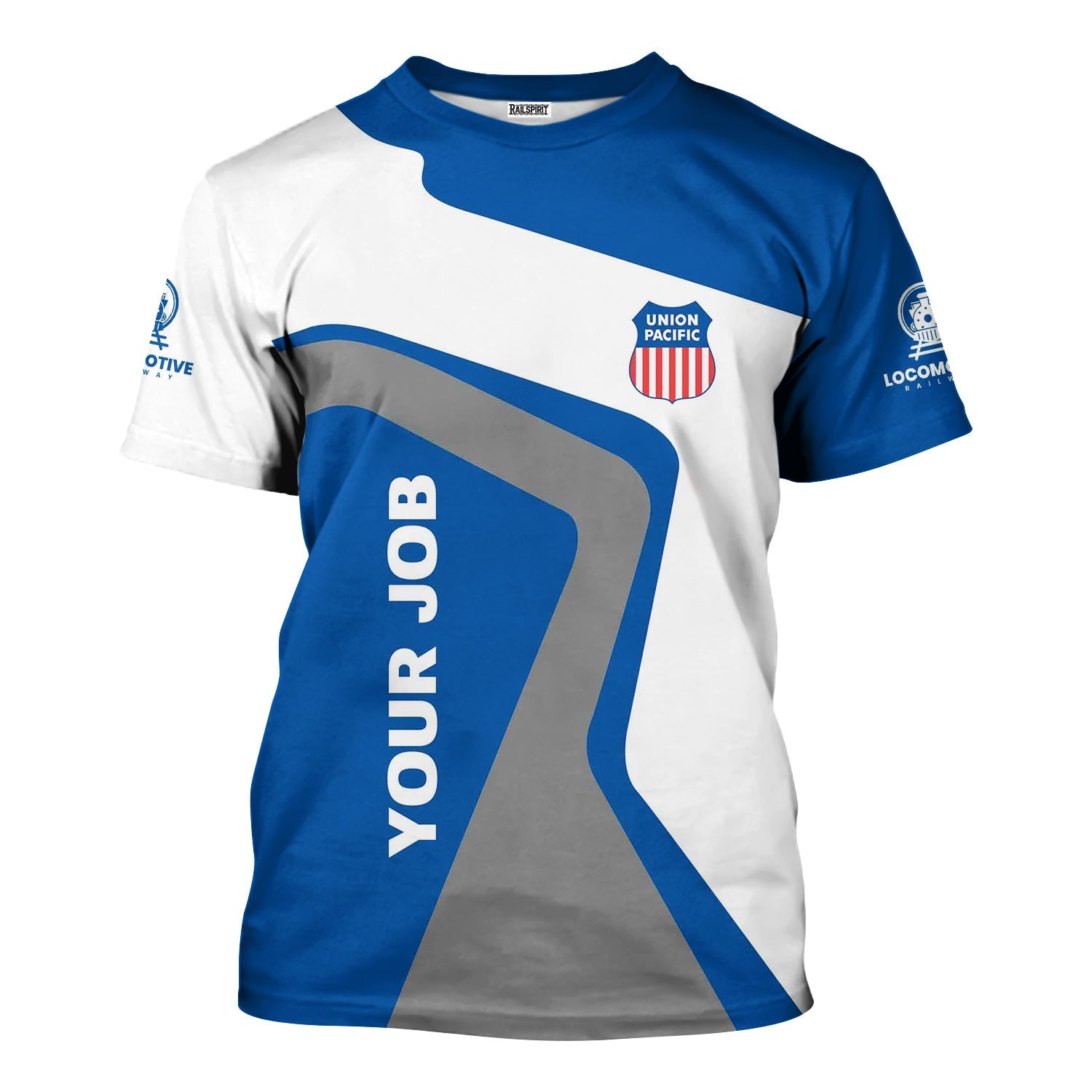 Railspirit Personalized Union Pacific Railroad T-Shirt Unique Design with Custom Job Position Big Boy Train Shirt