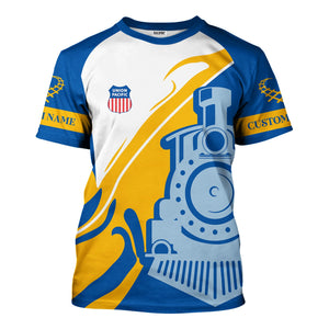 Railspirit Personalized Union Pacific Railroad T-Shirt Flame-Inspired Style Big Boy Shirt Gift Idea For Train Lovers