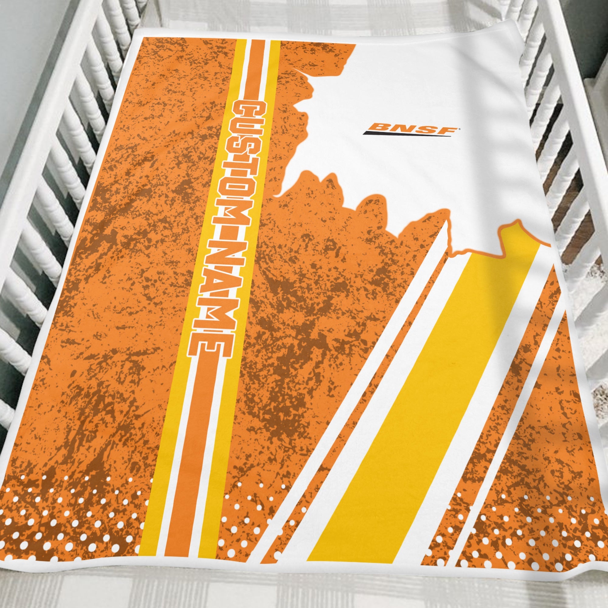 Railspirit Personalized BNSF Railway Blanket Vintage All Over Printed Blanket