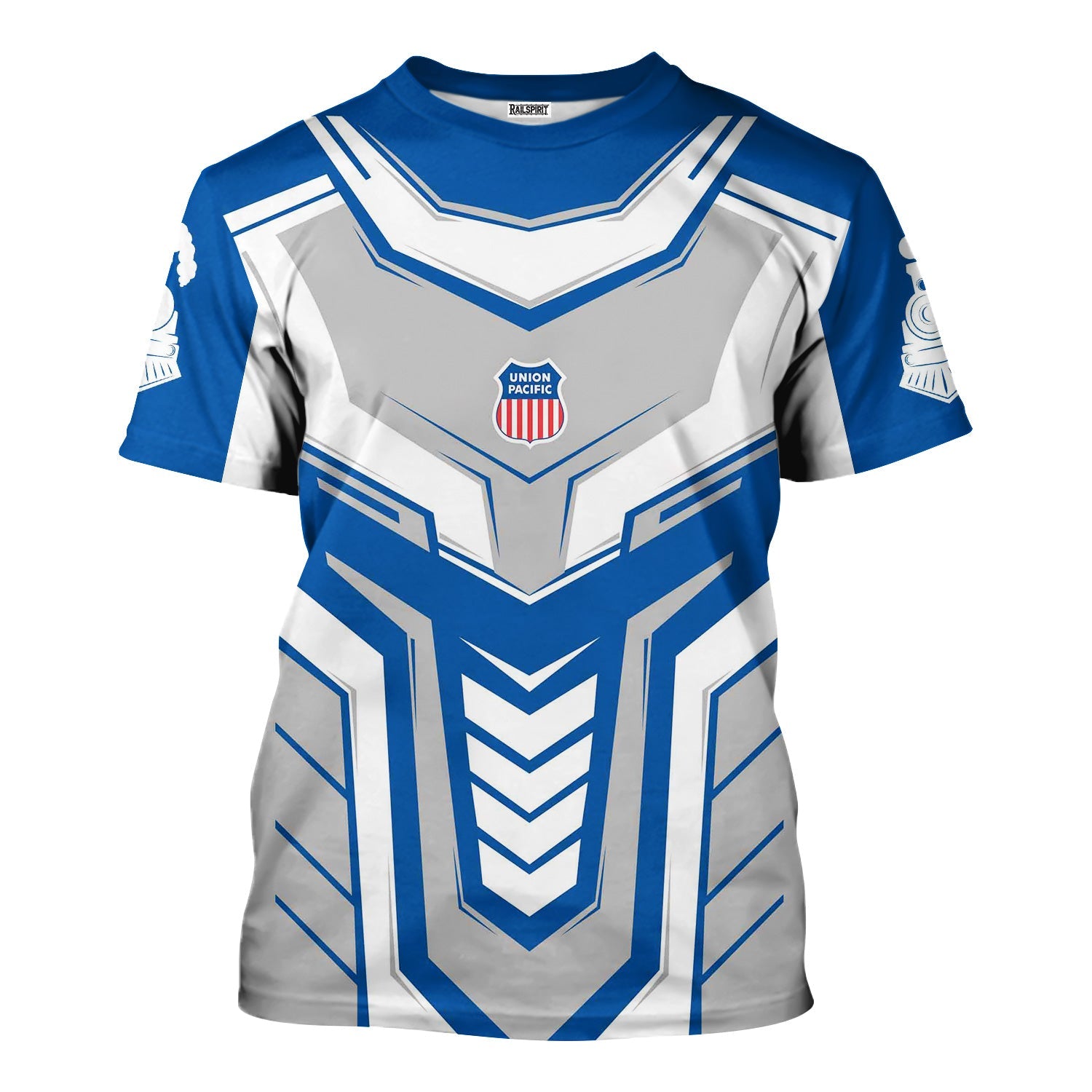 Railspirit Personalized Union Pacific Railroad T-Shirt Armor-Inspired Design Big Boy Train Shirt All Over Print