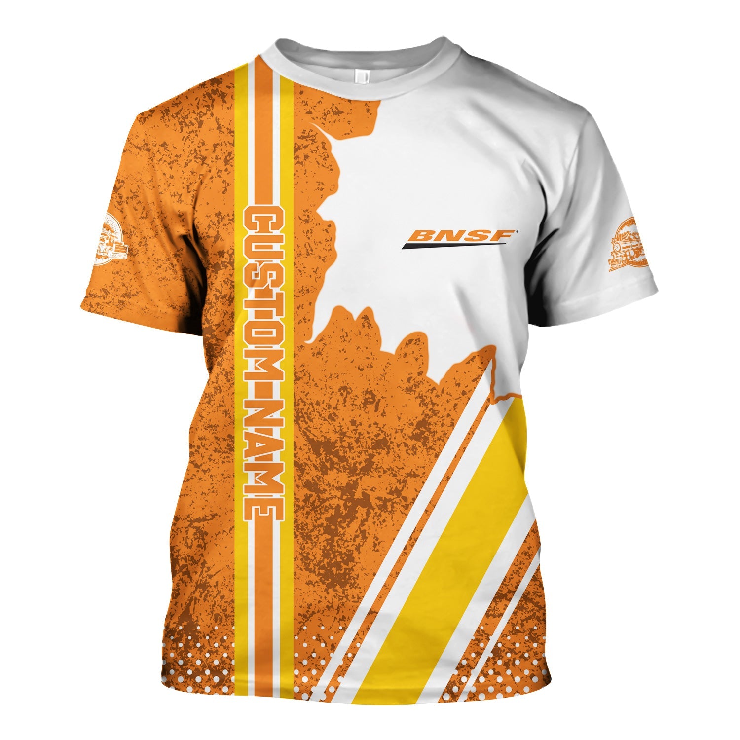 Railspirit Personalized BNSF Railway T-Shirt All Over Printed Unisex Shirt