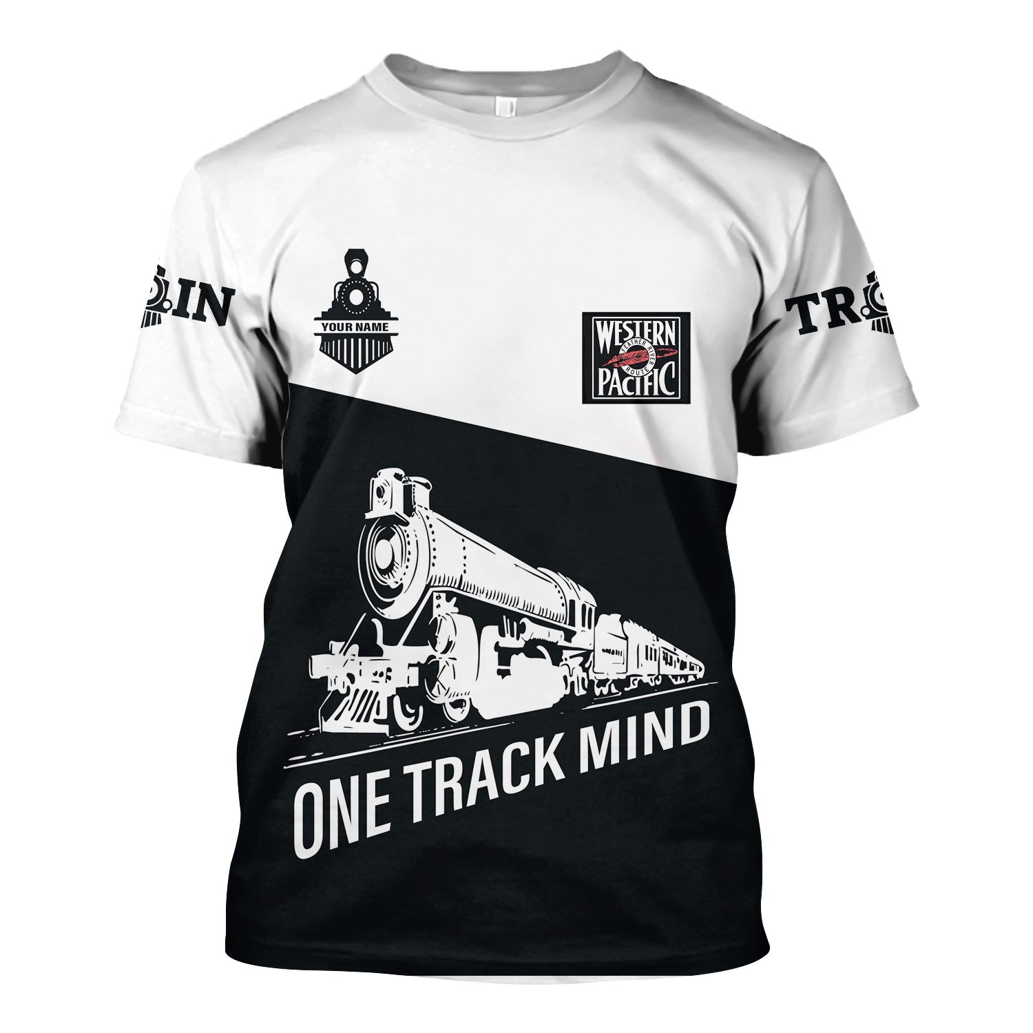 Railspirit Personalized Western Pacific Railroad T Shirt One Track Mind Unisex Train Shirt Gift Idea For Train Lover