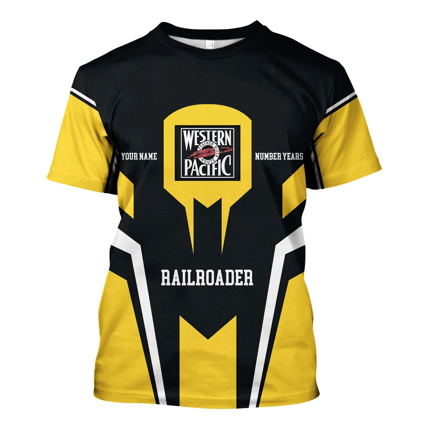 Railspirit Personalized Western Pacific Railroad T-Shirt Custom Year Railroader Shirt Gift Idea For Train Lover