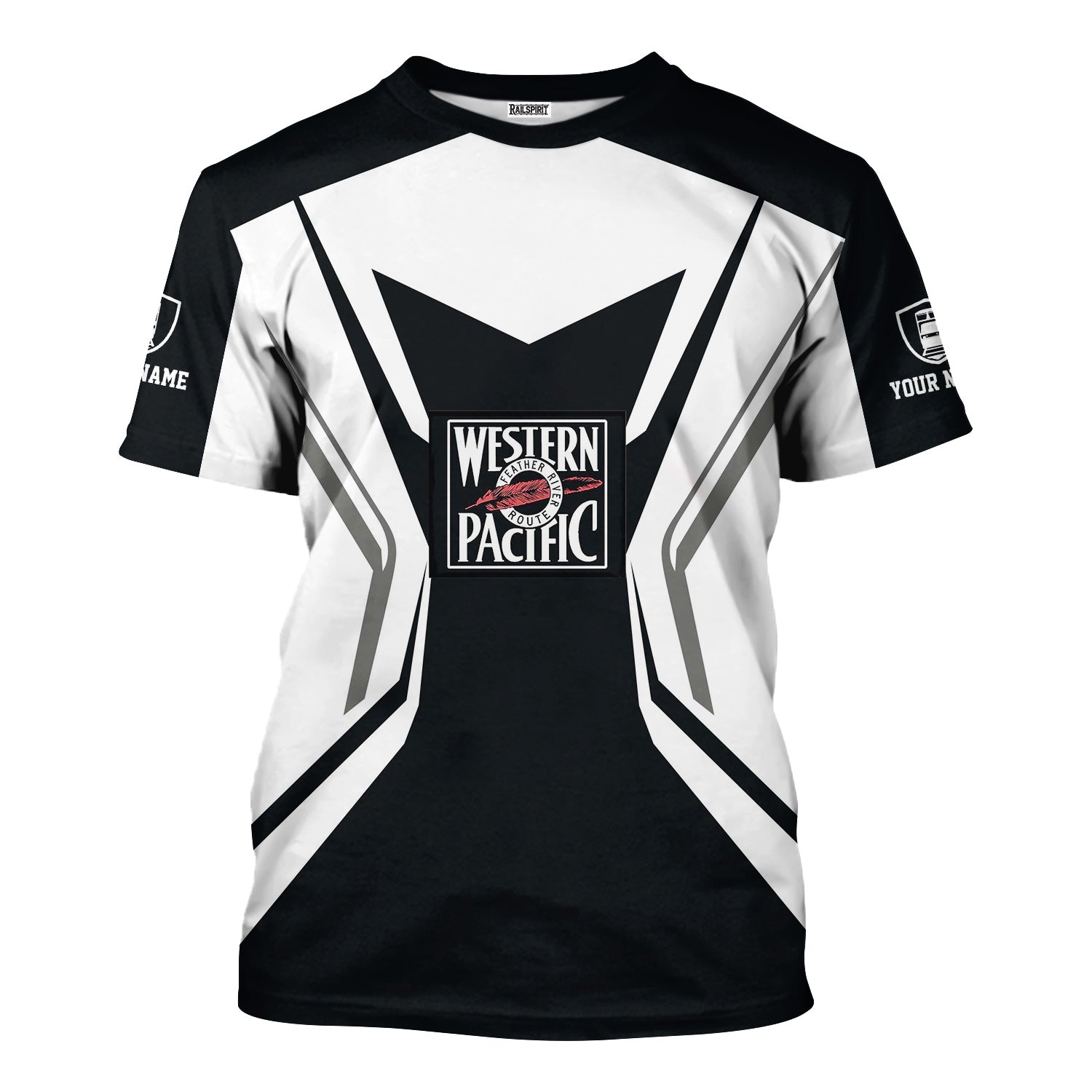 Railspirit Personalized Western Pacific Railroad T-Shirt Unique Style with Custom Job Train Shirt