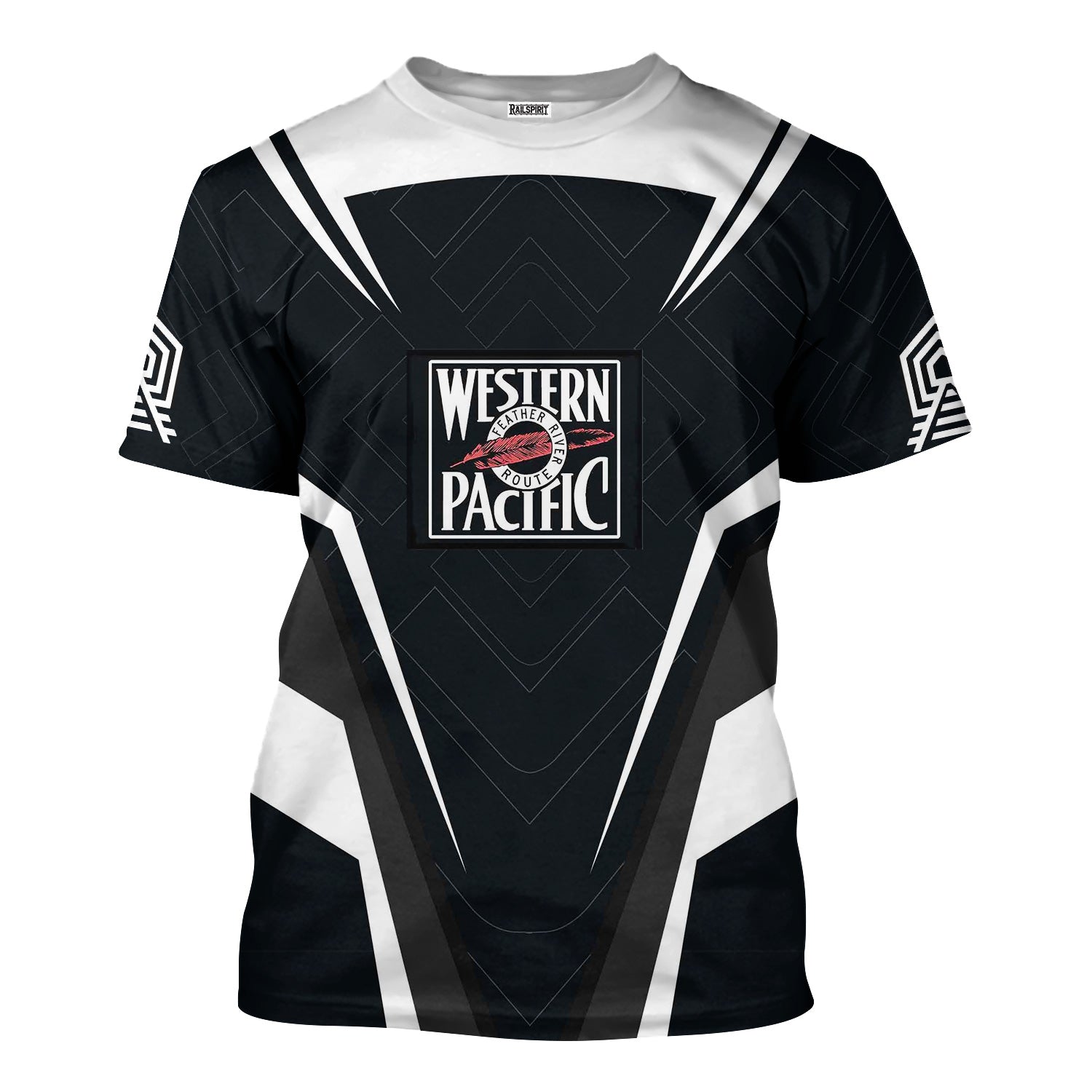 Railspirit Personalized Western Pacific Railroad T-Shirt Railway Inspired Apparel Train Shirt for Train Lovers