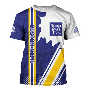 Railspirit Personalized New York, Chicago and St. Louis Railroad T-Shirt Nickel Plate Road All Over Printed Unisex Shirt