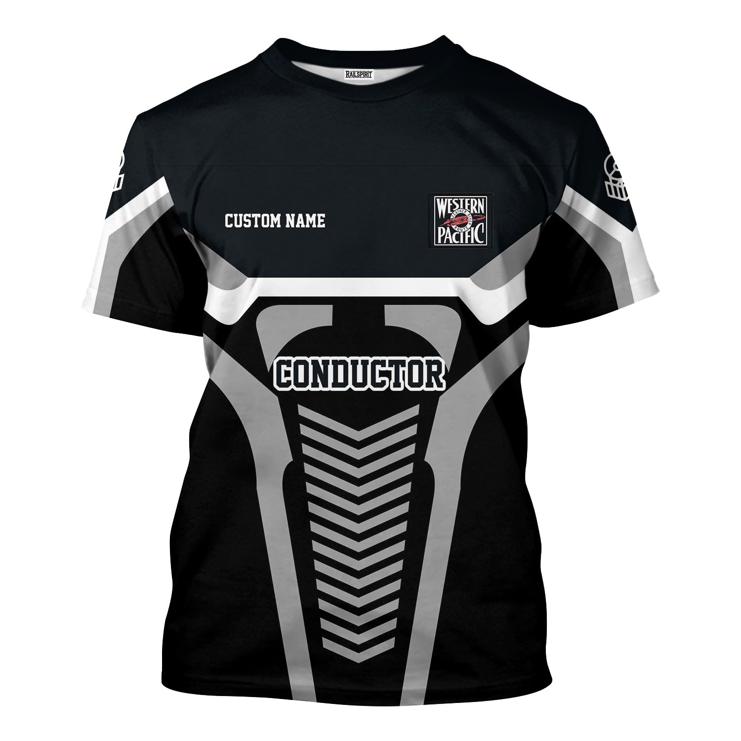 Railspirit Personalized Western Pacific Railroad T-Shirt Track-Inspired with Custom Job Position Train Shirt