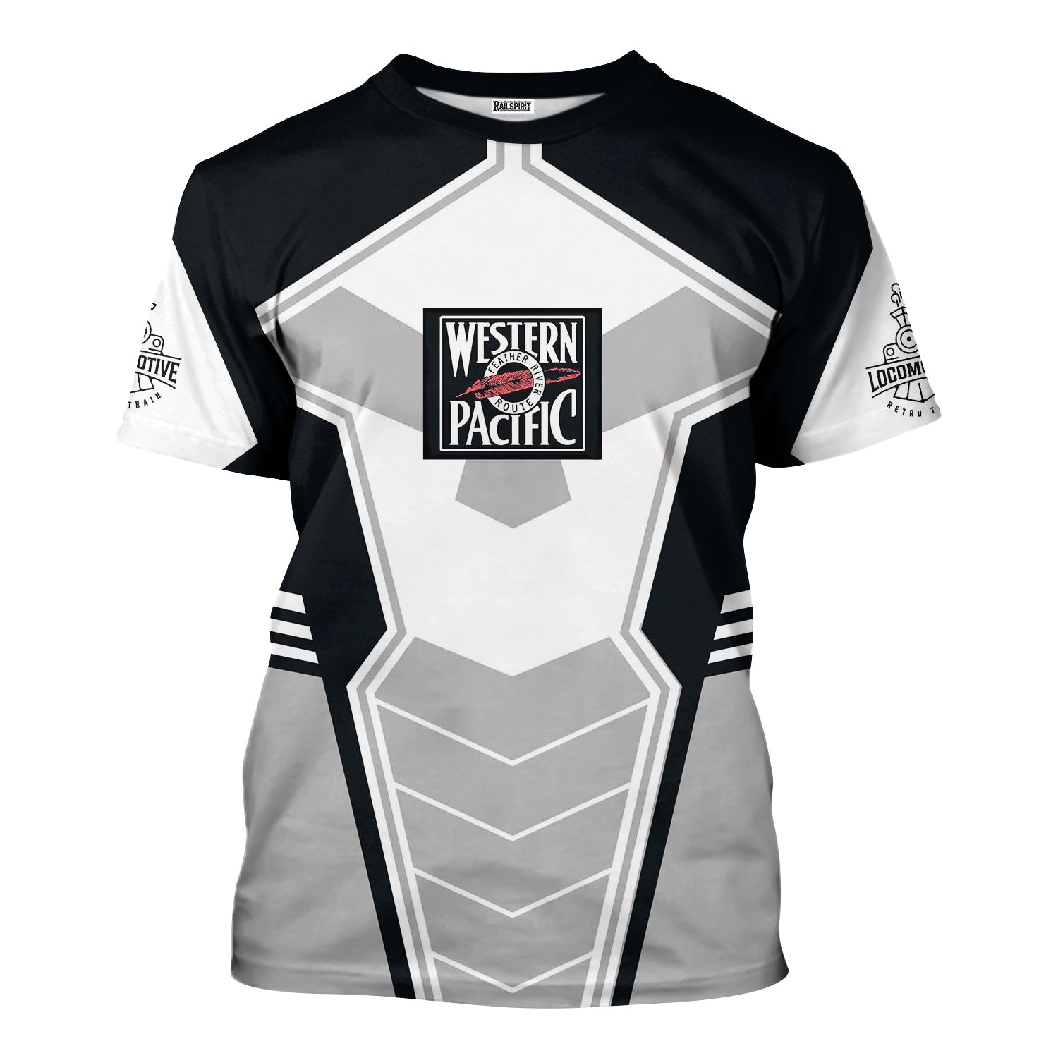 Railspirit Personalized Western Pacific Railroad T-Shirt Engine-Inspired Style Train Shirt for Railroad Fanatic