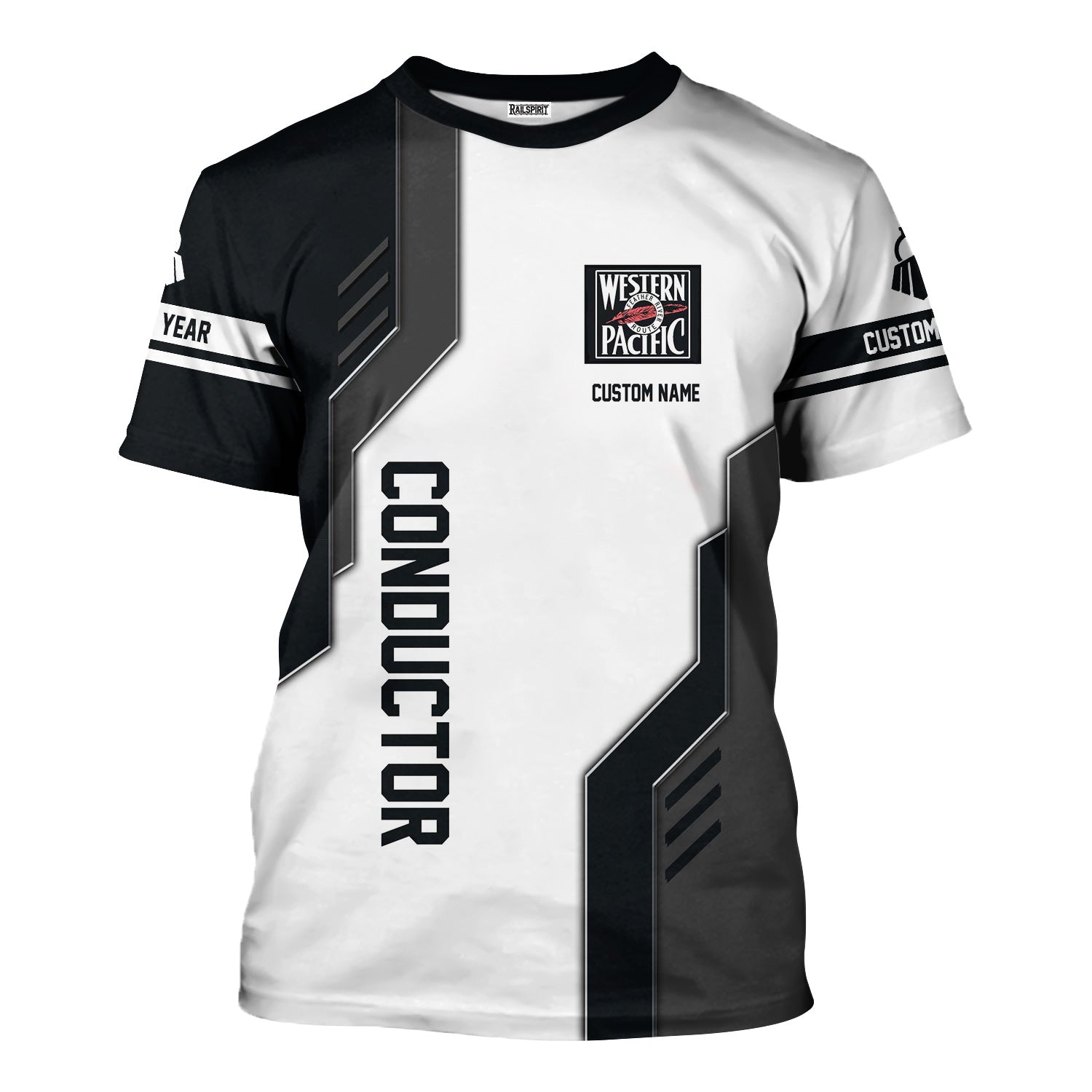 Railspirit Personalized Western Pacific Railroad T-Shirt Unique Railway Style with Custom Job Train Shirt