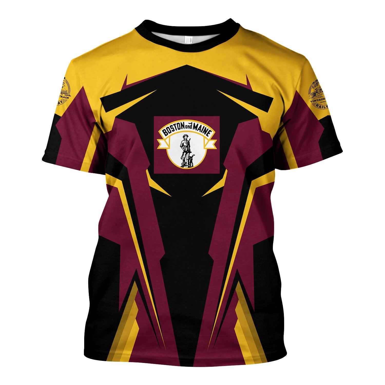 Railspirit Personalized Boston and Maine Railroad T Shirt Strong Line Style Train Unisex Shirt All Over Print