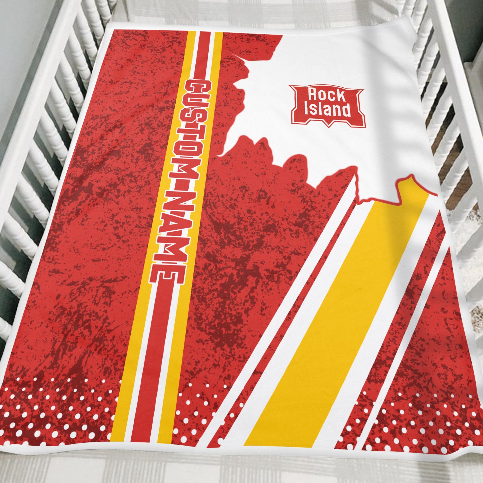 Railspirit Personalized Chicago, Rock Island and Pacific Railroad Blanket Vintage Rock Island Railroad All Over Printed Blanket